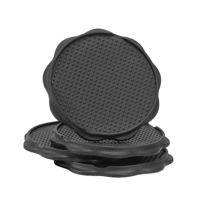 COBARYEN Furniture Pads for Camping Chairs Anti-Sinking Outdoor Furniture Cups Chair Leg Protectors for Sand, Lawn or Soft Ground (4, Black, 5.35 in) - Image 1